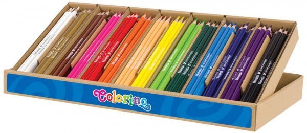 Kredki ołówkowe trójkątne duże opakowanie 168 sztuk 14 kolorów Colorino 5450