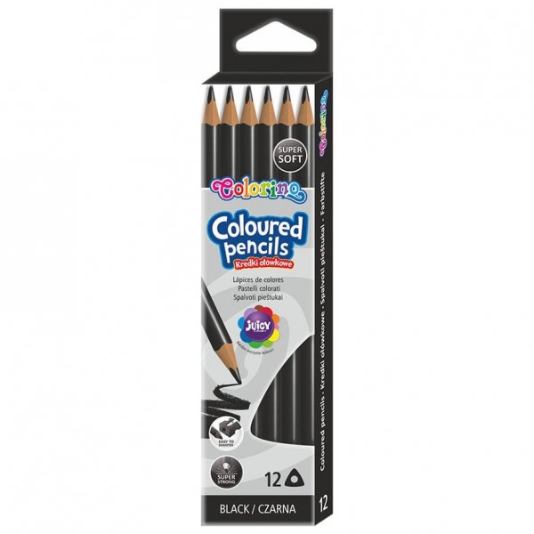 Kredki ołówkowe Colorino 12 szt. CZARNE 6532