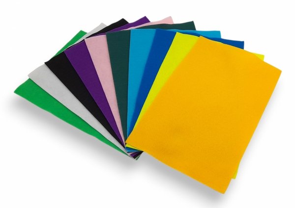 FILC DEKORACYJNY MIX KOLORÓW 10 SZTUK A4 20CM X 30CM