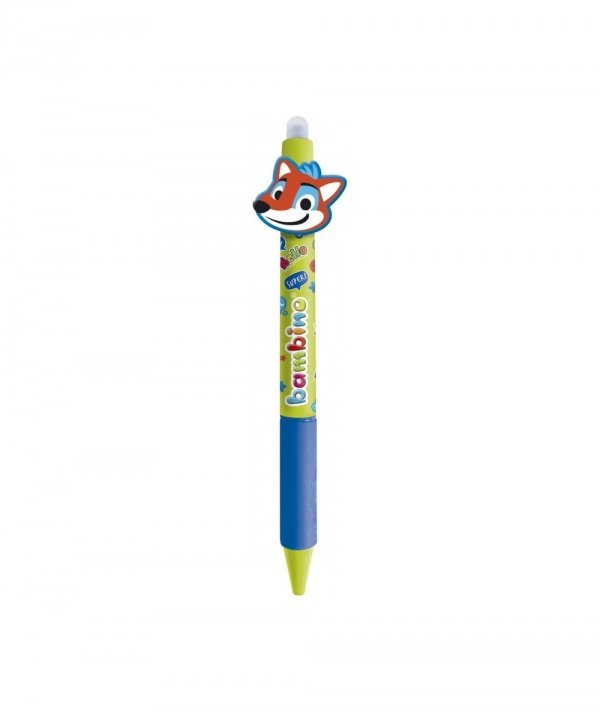 Długopis wymazywalny BAMBINO niebieski 0,5mm ZWIERZAKI MIX 1szt. ergonomiczny 1441