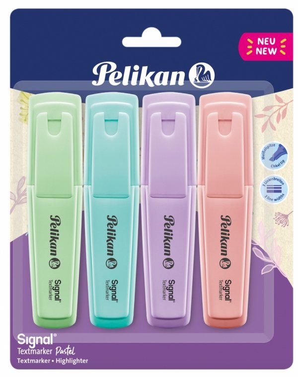 ZAKREŚLACZ PELIKAN PASTELOWE KOLORY 4 SZTUKI 2692