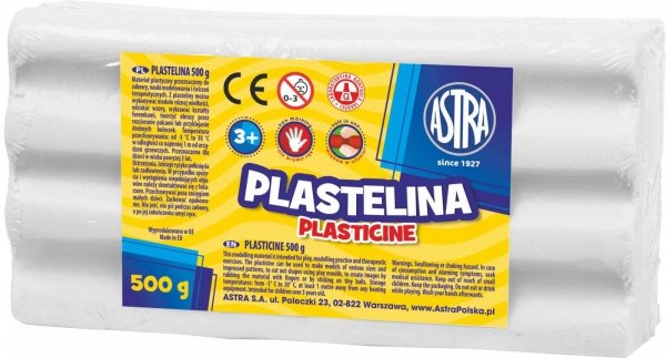 PLASTELINA ASTRA 500G 0,5 KG BIAŁA