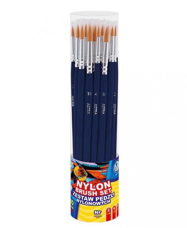 ZESTAW PĘDZLI NYLONOWYCH 40SZT ASTRA 7254