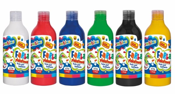 FARBA PLAKATOWA Szkolna Bambino 500 ml 6 KOLORÓW