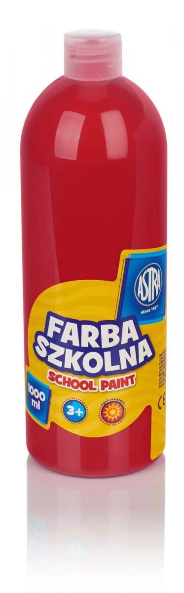 Farba szkolna CZERWONA ASTRA 1000ml