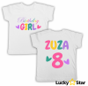 Koszulka na urodziny Birthday GIRL z imieniem i cyfrą Dowolne urodziny