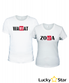 Koszulki dla par Wariat & Zołza ( twój napis)