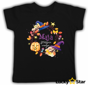 Koszulka dziecięca Wianuszek z imieniem Strasznie urocza Haloween Święto Dyni