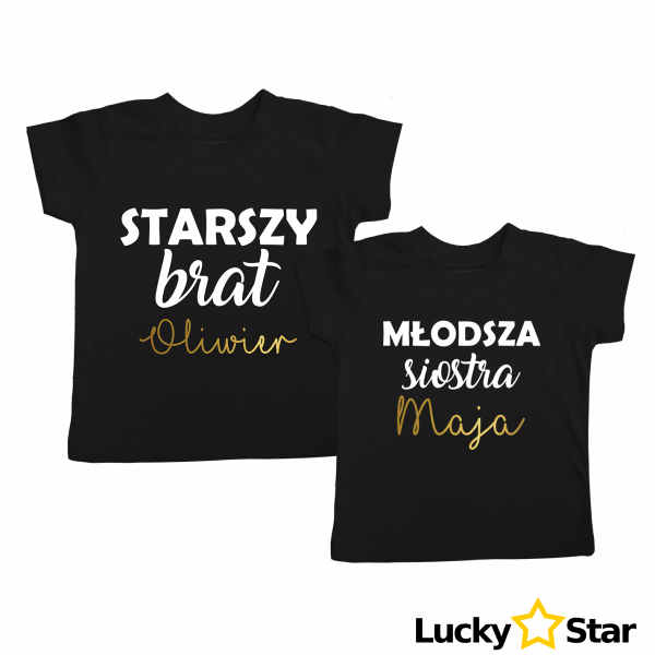 Koszulki dla rodzeństwa + wybrane imiona