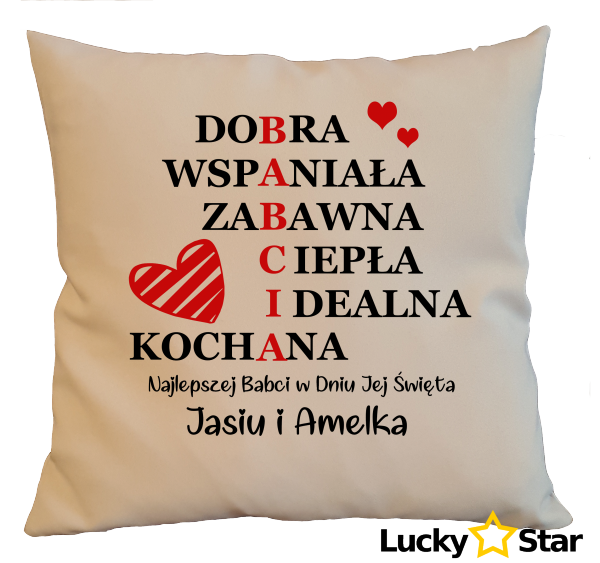 Poduszka Najlepszej Babci w dniu Jej Święta
