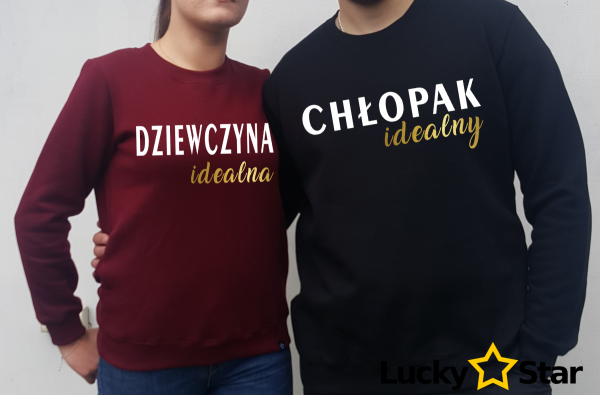 Bluzy dla par Chłopak idealny Dziewczyna idealna