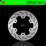 NG151 TARCZA HAMULCOWA KAWASAKI GPZ 750UT '83-'88, GPZ 1000 RX '86-'88 (260X130X5,5) (6X10,5MM) 