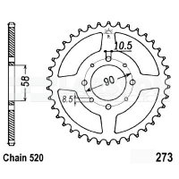 Zębatka tylna stalowa JT R 273-45, 45Z rozmiar 520 2302622 Honda XL 125 Zębatka tylna stalowa JT R 273-45, 45Z rozmiar 520 2302622 Honda XL 125