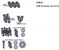 ZESTAW ŚRUB KEITI DO KTM 03-06 SX 05-07 XC ZESTAW ŚRUB KEITI DO KTM 03-06 SX 05-07 XC