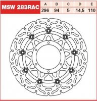 TRW Tarcza hamulcowa TRW MSW283RAC HONDA CBR 600 F TRW Tarcza hamulcowa TRW MSW283RAC HONDA CBR 600 F