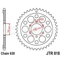 Zębatka tylna stalowa JT 818-41, 41Z, rozmiar 630 2300090 Suzuki GSX 750 Zębatka tylna stalowa JT 818-41, 41Z, rozmiar 630 2300090 Suzuki GSX 750