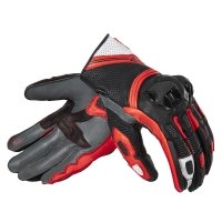 Rękawice motocyklowe Rebelhorn St Short Black Grey Fluo Red