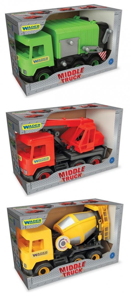  Middle Truck  śmieciarka red w kartonie Wader 32113