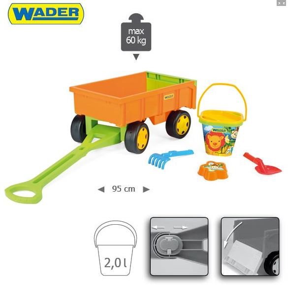Gigant Traktor z przyczepą +zestaw do piasku Wader (66005 + 10952)