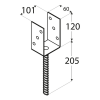PODSTAWA SŁUPA U 100 X120 X 4