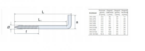 HAK  PROSTY 5X60 drewno  OP. 200 SZT