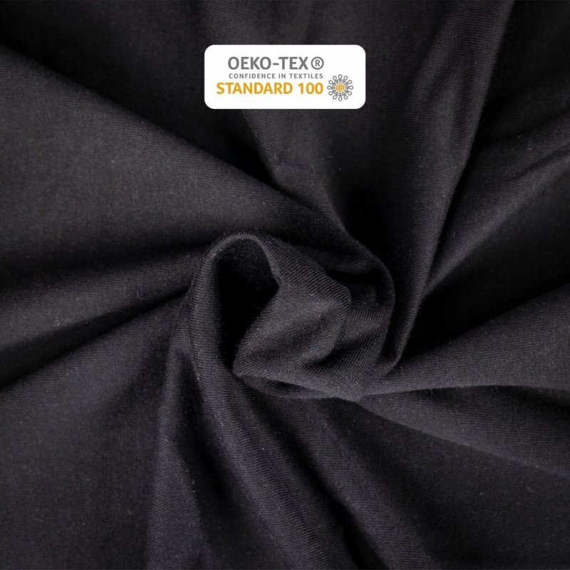 Prześcieradło Jersey z Gumką 140x200 Gruba Bawełna Czesana Bok 30 cm czarny