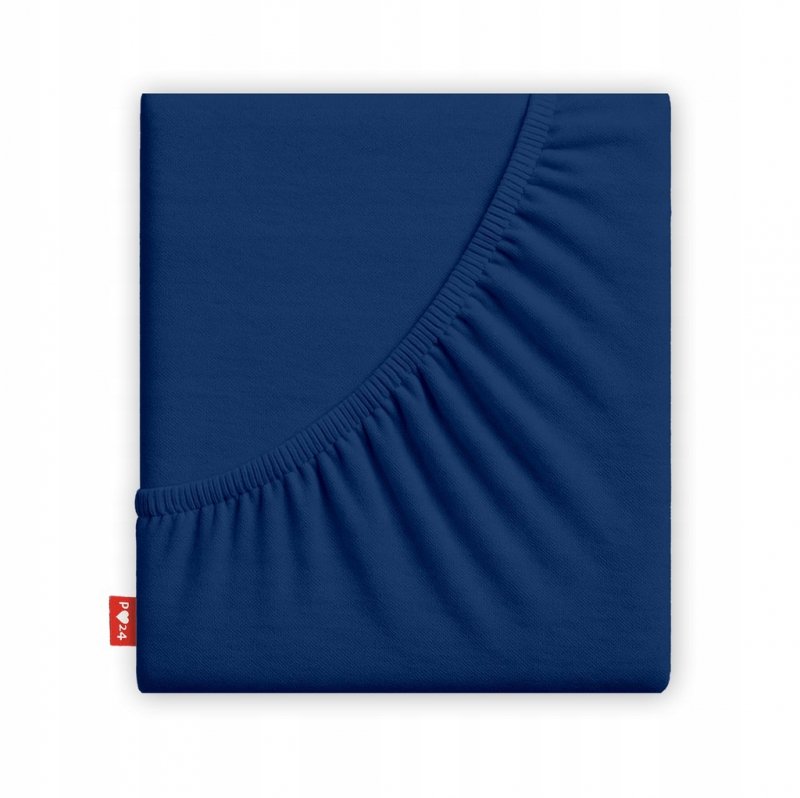 Prześcieradło 160x200 z Gumką GRUBA Bawełna Premium Bok 30 cm Granatowy