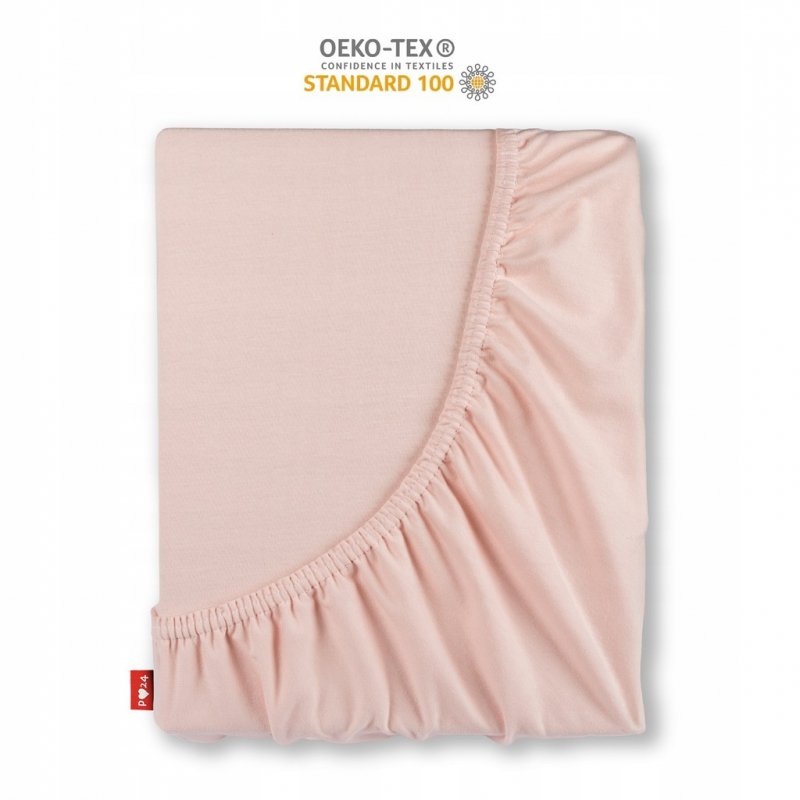 Prześcieradło Jersey z Gumką 120x200 Gruba Bawełna Bok 30 cm pudrowy róż