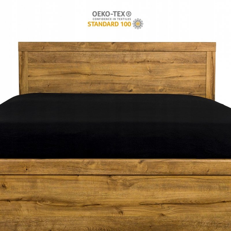 Prześcieradło Jersey z Gumką 100x200 Gruba Bawełna Czesana Bok 30 cm czarny