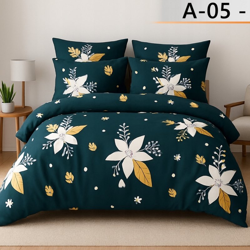 POŚCIEL 200x220 BAWEŁNA KOMPLET POŚCIELI + 2 POSZEWKI + PRZEŚCIERADŁO A-05