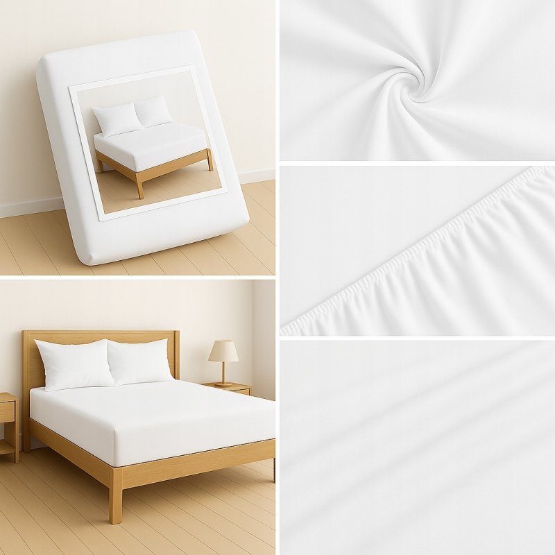 PRZEŚCIERADŁO Z GUMKĄ 140x200 BIAŁY MATERAC ZAKŁADKA DO 25 CM