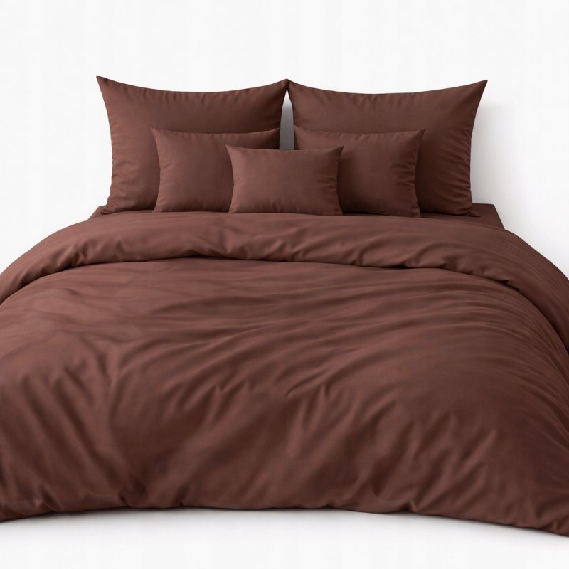 Pościel 160x200 + 2 Poszewki Komplet na Zamek – brąz