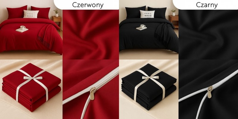 POŚCIEL JEDNOKOLOROWA 160x200 + 2x 70x80 | ZAMEK | MIKROFIBRA 12 Kolorów (WYBIERZ)