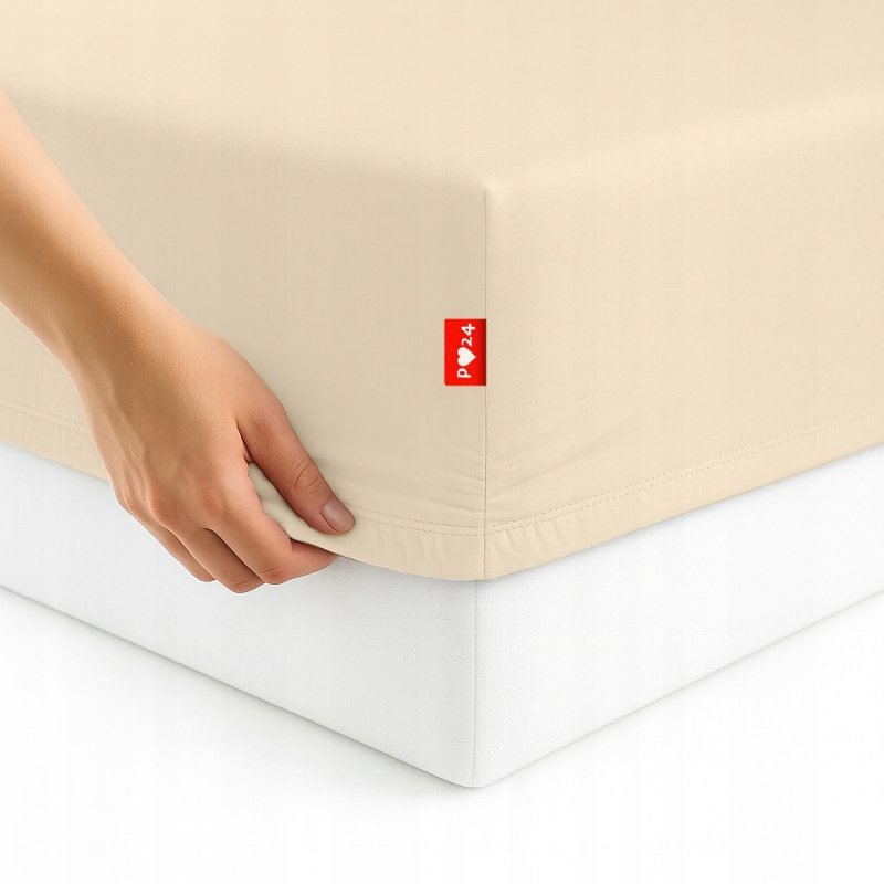 Prześcieradło 80x200 z Gumką GRUBA Bawełna Premium Bok 30 cm Kość słoniowa