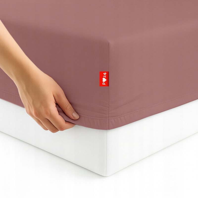 Prześcieradło Jersey z Gumką 160x200 Gruba Bawełna Bok 30 cm paryski róż