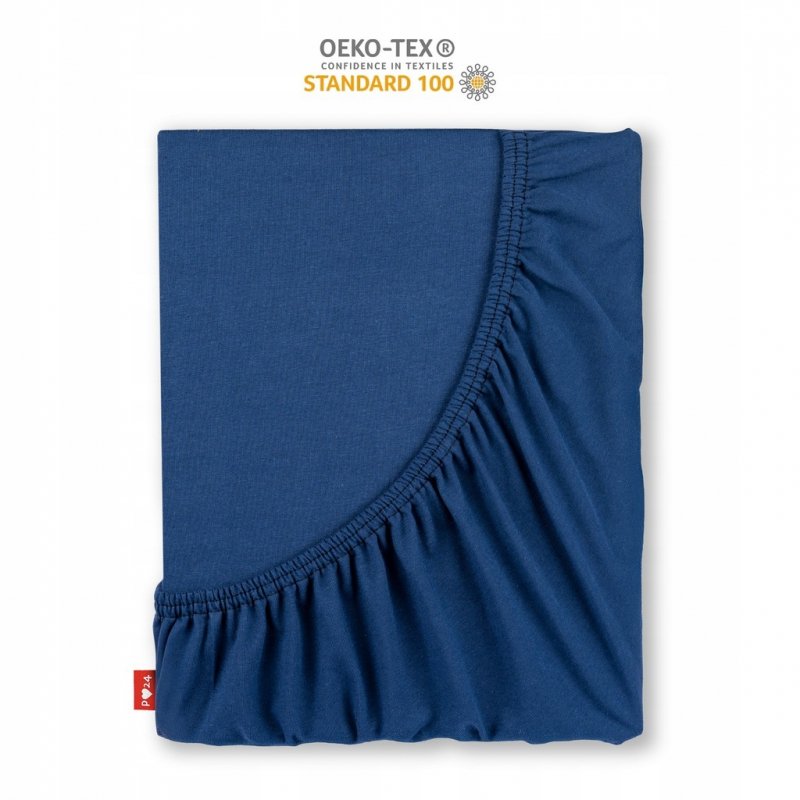Prześcieradło Jersey z Gumką 100x200 Gruba Bawełna Bok 30 cm granatowy