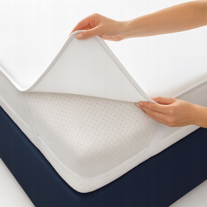 Ochraniacz na materac 80x200 BAWEŁNA WODOODPORNY 90C topper Z GUMKĄ POLSKI