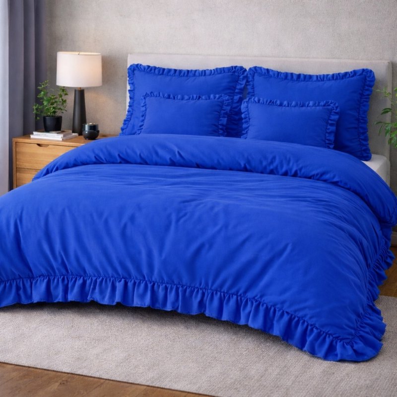 POŚCIEL 200x220 Z FALBANĄ KOMPLET 3 CZĘŚCIOWY MIKROFIBRA KOLOR CHABER