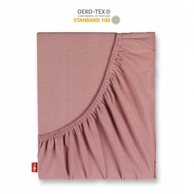 Prześcieradło Jersey z Gumką 160x200 Gruba Bawełna Bok 30 cm paryski róż