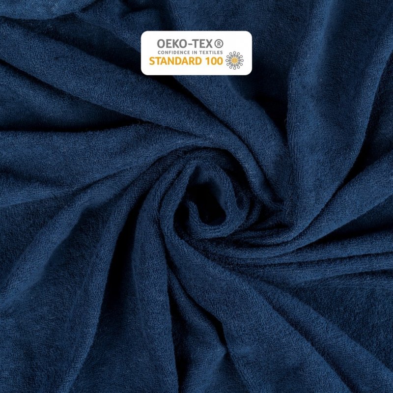 Prześcieradło Frotte z Gumką 200X220 Gruba Bawełna 200g Bok 30 cm granatowy