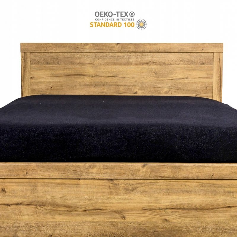 Prześcieradło Frotte z Gumką 140X200 Gruba Bawełna 200g Bok 30 cm czarny