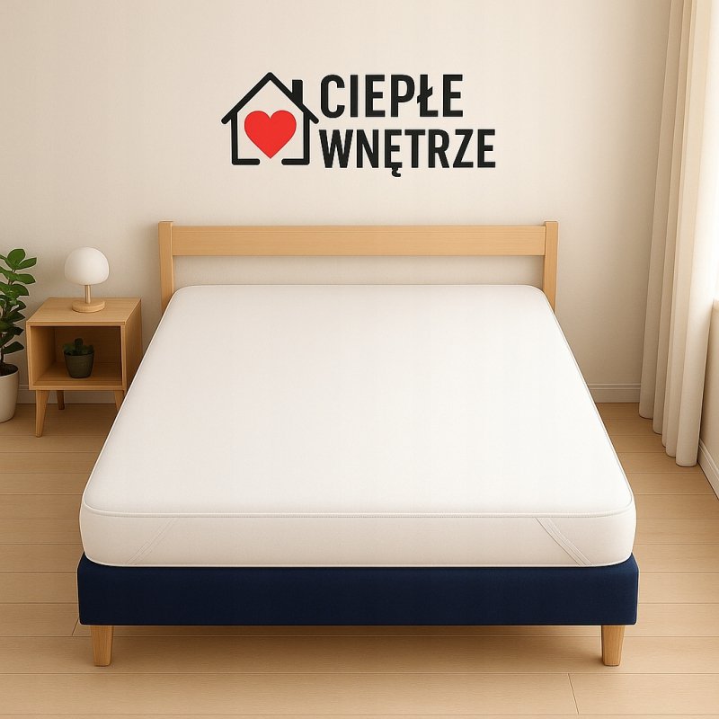 Ochraniacz na materac 180x200 BAWEŁNA WODOODPORNY 90C topper Z GUMKĄ POLSKI