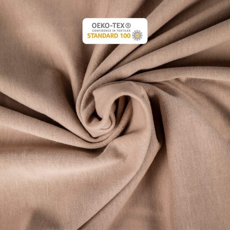 Prześcieradło Jersey z Gumką 160x200 Gruba Bawełna Czesana Bok 30 cm cafe