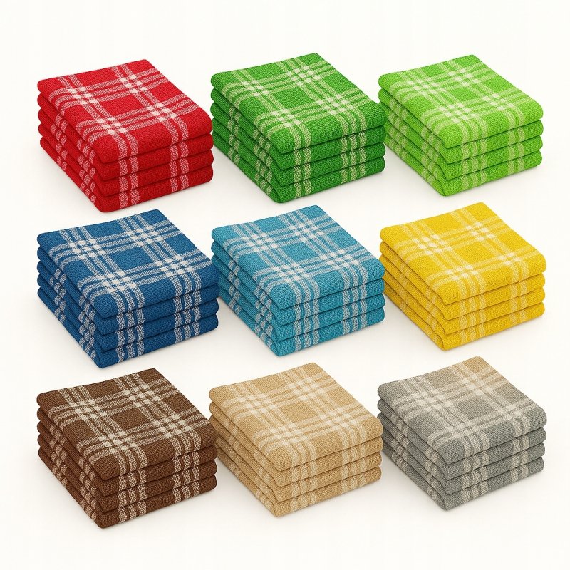 ŚCIERKI KUCHENNE 12 SZT XL BAWEŁNA 100% KOMPLET RĘCZNIKI ŚCIERKA MULTIKOLOR