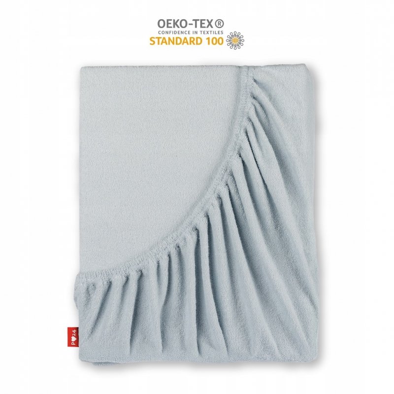 Prześcieradło Frotte z Gumką 140X200 Gruba Bawełna 200g Bok 30 cm popielaty