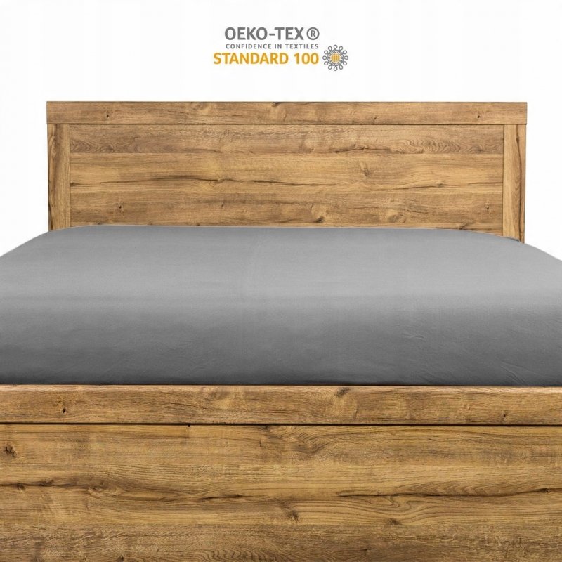 Prześcieradło Jersey z Gumką 90x200 Gruba Bawełna Czesana Bok 30 cm stalowy