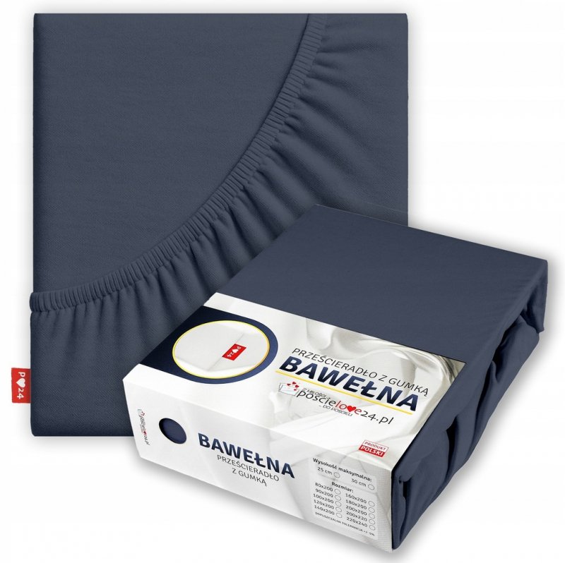 Prześcieradło 200x200 z Gumką GRUBA Bawełna POLSKA 165g Bok 30cm 11 Kolorów  (WYBIERZ)