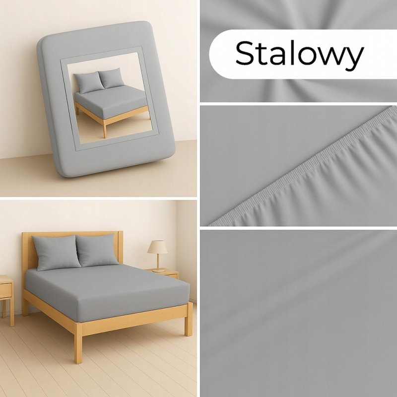 PRZEŚCIERADŁO Z GUMKĄ 90x200 STALOWY MATERAC ZAKŁADKA DO 25 CM