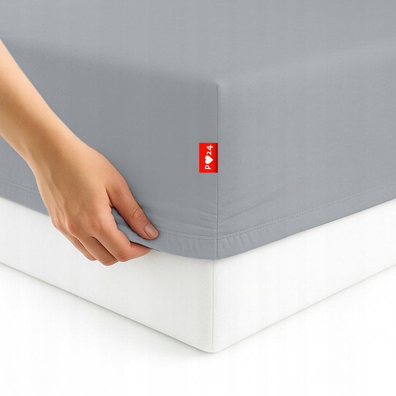 Prześcieradło Jersey z Gumką 90x200 Gruba Bawełna Bok 30 cm popielaty