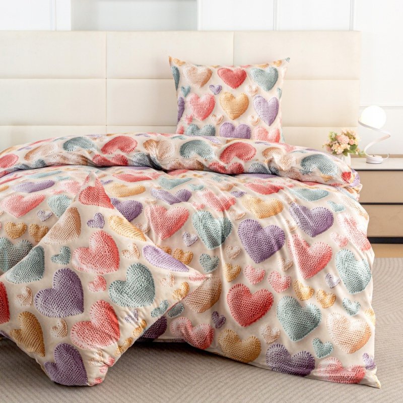 POŚCIEL 160x200 BAWEŁNA KOMPLET POŚCIELI BAWEŁNIANEJ + 2 POSZEWKI A-3301